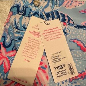 Lilly Pulitzer Blue and Pink Patterned Shorts NWT